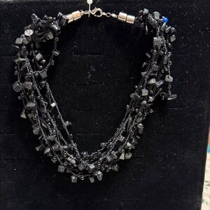 Elegant Black Beaded Necklace